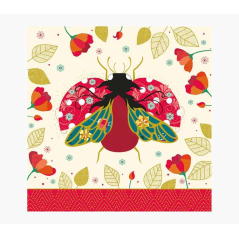 Carte Pictura Arabesque - 16x16 cm - Thème Coccinelles - Carte à trois volets non emballée - Enveloppe blanche incluse - Papier
