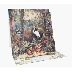 Carte pop-up Pictura 3D – 16 x 16 cm – Thème jungle – Emballée individuellement – Avec enveloppe blanche – Papier certifié FSC