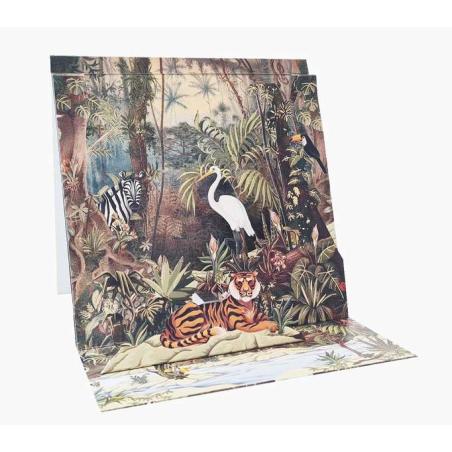 Carte pop-up Pictura 3D – 16 x 16 cm – Thème jungle – Emballée individuellement – Avec enveloppe blanche – Papier certifié FSC