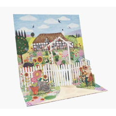 Carte pop-up Pictura 3D – 16 x 16 cm – Thème maison de campagne – Emballée individuellement – Avec enveloppe blanche – Papier ce