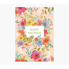 Carte Pictura Zig-Zag – 15 x 22 cm – Thème fleur – Carte à trois volets non emballée – Comprend une enveloppe blanche – Imprimée