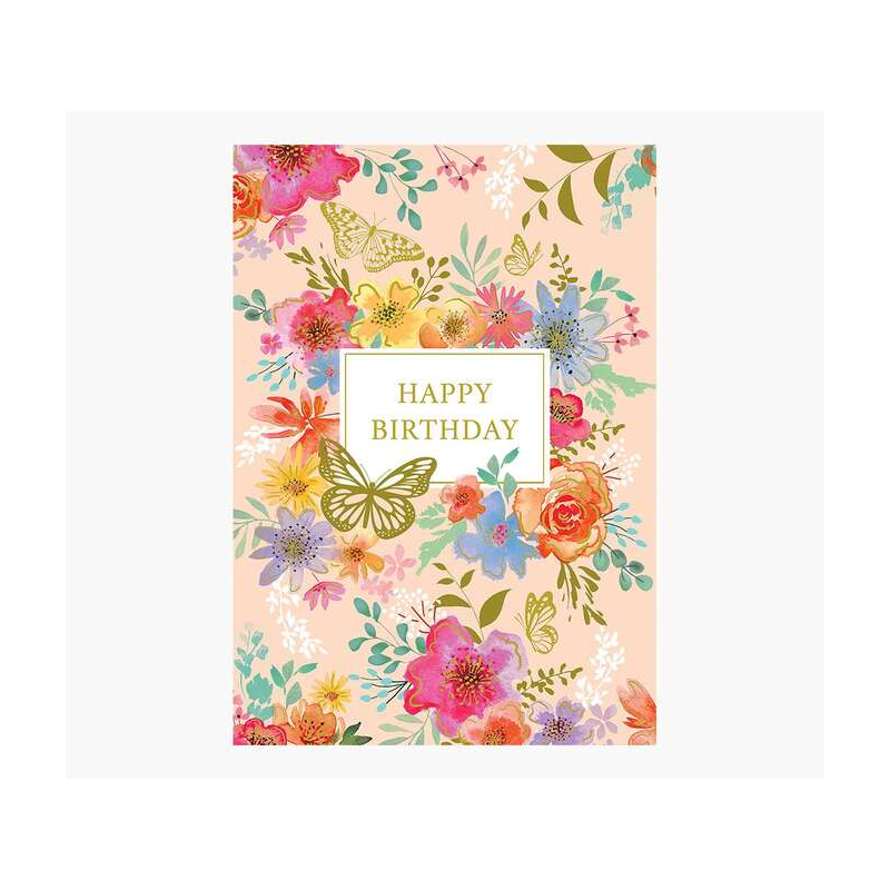 Carte Pictura Zig-Zag – 15 x 22 cm – Thème fleur – Carte à trois volets non emballée – Comprend une enveloppe blanche – Imprimée