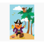 Carte Pictura Zig-Zag - 15x22 cm - Thème Pirate - Carte à trois volets - Comprend une enveloppe blanche - Papier certifié FSC