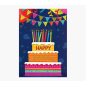 Pictura Carte Zig-Zag – 15 x 22 cm – Thème gâteau d'anniversaire – À trois volets non emballée – Comprend une enveloppe blanche