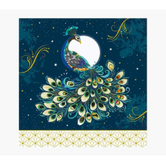 Carte Pictura Arabesque - 16x16 cm - Thème Paon - Carte à trois volets - Comprend une enveloppe blanche - Papier certifié FSC