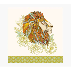 Carte Pictura Arabesque - 16x16 cm - Thème Lion - Carte à trois volets - Enveloppe blanche incluse - Papier certifié FSC