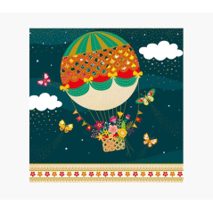 Carte Pictura Arabesque - 16x16 cm - Thème Montgolfière - Carte à trois volets non emballée - Enveloppe blanche incluse - Papier