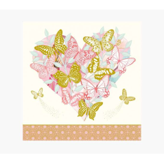 Carte Pictura Arabesque - 16x16 cm - Thème Papillon - Triptyque sans emballage - Comprend une enveloppe blanche - Papier certifi