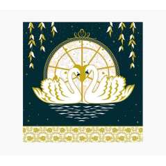 Carte Pictura Arabesque - 16x16 cm - Thème Cygnes - Carte à trois volets - Comprend une enveloppe blanche - Papier certifié FSC