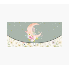 Cartes d'argent Pictura - Format horizontal - Thème Lune - 21,3x9,6 cm - Emballées individuellement - Enveloppe blanche incluse