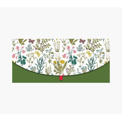 Cartes d'argent Pictura - Format horizontal - Thème fleur - 21,3 x 9,6 cm - Emballées individuellement - Avec enveloppe blanche