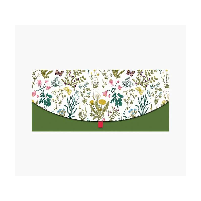 Cartes d'argent Pictura - Format horizontal - Thème fleur - 21,3 x 9,6 cm - Emballées individuellement - Avec enveloppe blanche