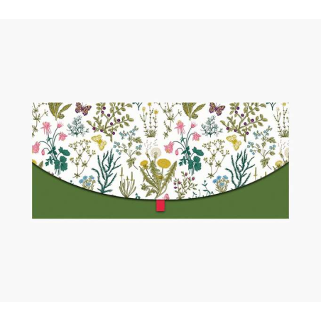 Cartes d'argent Pictura - Format horizontal - Thème fleur - 21,3 x 9,6 cm - Emballées individuellement - Avec enveloppe blanche