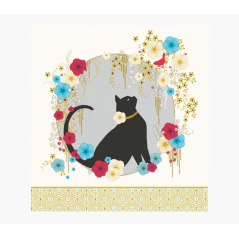 Carte Pictura Arabesque - 16x16 cm - Thème Chat Noir - Carte à trois volets non emballée - Enveloppe blanche incluse - Papier ce