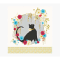 Carte Pictura Arabesque - 16x16 cm - Thème Chat Noir - Carte à trois volets non emballée - Enveloppe blanche incluse - Papier ce