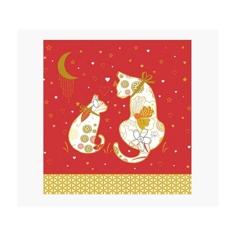 Carte Pictura Arabesque – 16 x 16 cm – Thème chats – Carte à trois volets – Comprend une enveloppe blanche – Papier certifié FSC
