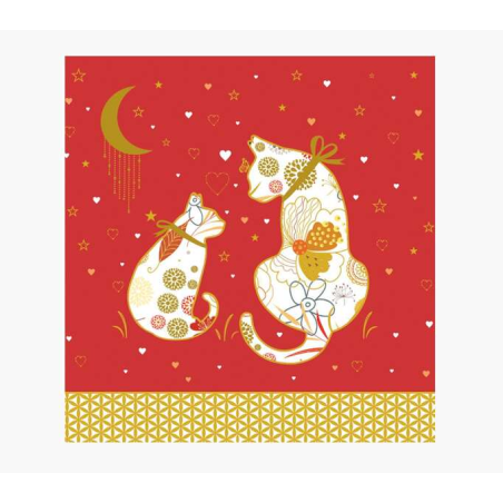Carte Pictura Arabesque – 16 x 16 cm – Thème chats – Carte à trois volets – Comprend une enveloppe blanche – Papier certifié FSC