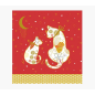 Carte Pictura Arabesque – 16 x 16 cm – Thème chats – Carte à trois volets – Comprend une enveloppe blanche – Papier certifié FSC