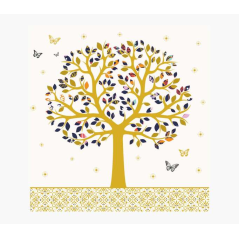 Carte Pictura Arabesque – 16 x 16 cm – Thème arbre – Carte à trois volets non emballée – Comprend une enveloppe blanche – Papier