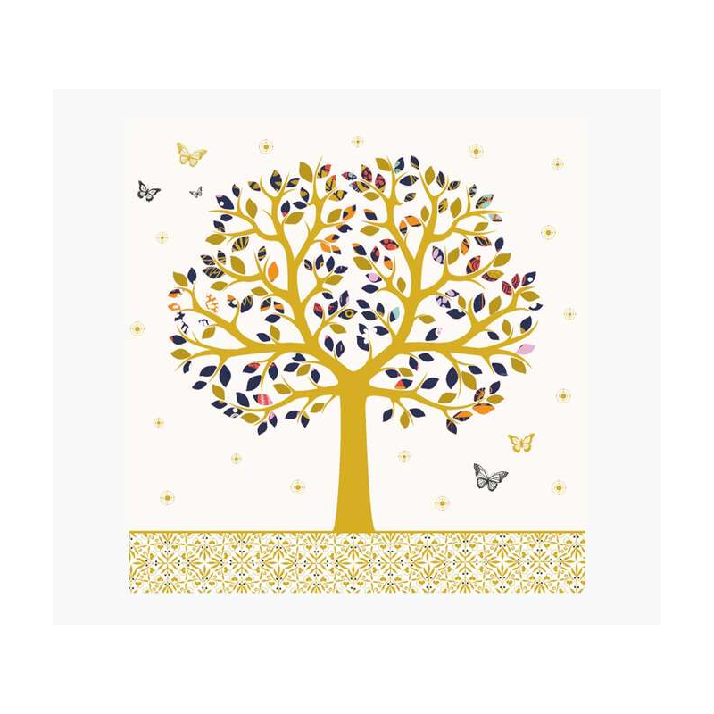 Carte Pictura Arabesque – 16 x 16 cm – Thème arbre – Carte à trois volets non emballée – Comprend une enveloppe blanche – Papier