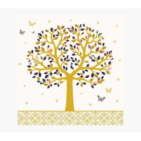 Carte Pictura Arabesque – 16 x 16 cm – Thème arbre – Carte à trois volets non emballée – Comprend une enveloppe blanche – Papier