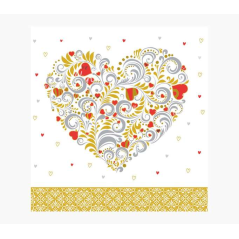 Carte Pictura Arabesque - 16x16 cm - Thème cœur - Carte à trois volets non emballée - Enveloppe blanche incluse - Papier certifi