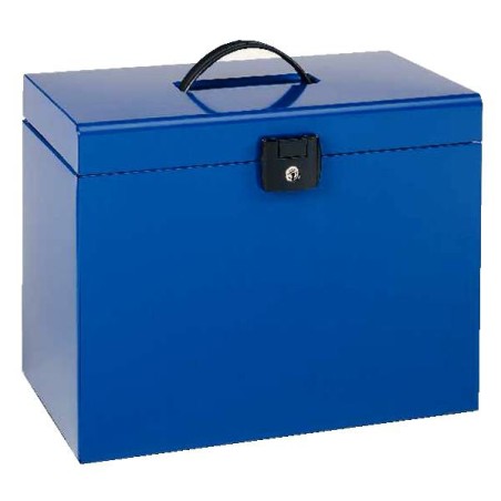 ✅ Esselte Home-Box Porte-Documents Métalliques A4 - avec 5 Dossiers - Bleu - avec Poignée et Serrure à Clé c en stock