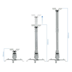 Tooq Support Plafond Universel pour Projecteur - Inclinable et Pivotant - Poids Max 20Kg - Couleur Argent