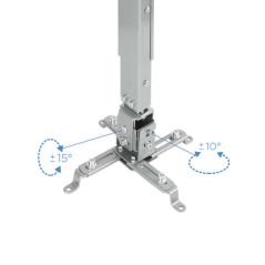 Tooq Support Plafond Universel pour Projecteur - Inclinable et Pivotant - Poids Max 20Kg - Couleur Argent