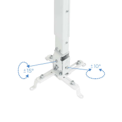 Tooq Support Plafond Universel pour Projecteur - Inclinable et Pivotant - Poids Max 20Kg - Couleur Blanche
