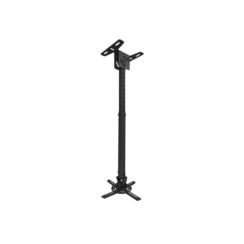 Tooq Support Plafond pour Projecteur - Inclinable et Pivotant - Convient aux Plafonds Inclinés - Poids Max 20Kg - Couleur Noir