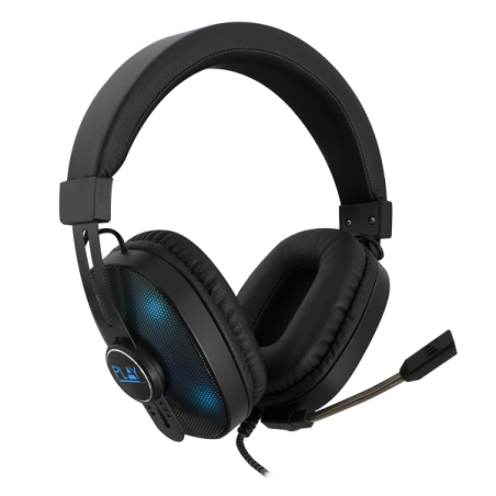 Casque de jeu Ewent - Microphone intégré - Éclairage RVB - Contrôle du volume et du microphone - Bandeau réglable - Câble en nyl