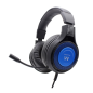 Casque de jeu Ewent - Microphone intégré - Bandeau réglable - Câble de 1,8 m - Noir/Bleu