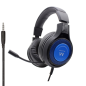 Casque de jeu Ewent - Microphone intégré - Bandeau réglable - Câble de 1,8 m - Noir/Bleu