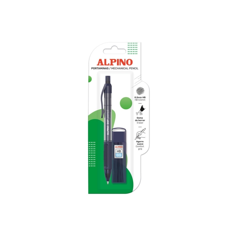 Pack Alpino Dot avec porte-mine 0,5 mm + pot de mines - Prise en main confortable - Bleu foncé