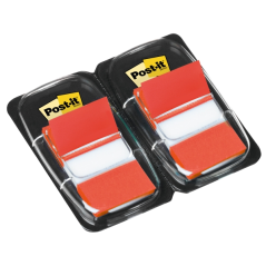 Lot de 2 distributeurs Post-It Index avec 50 marqueurs index repositionnables - Forme rectangulaire - Rouge
