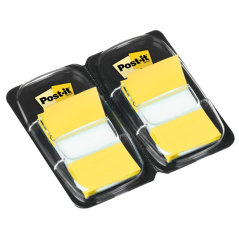 Lot de 2 distributeurs Post-It Index avec 50 marqueurs index repositionnables - Forme rectangulaire - Jaune clair