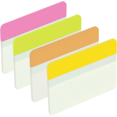 Distributeur d'index Post-It avec 66 marqueurs repositionnables - Forme rectangulaire - Couleurs assorties