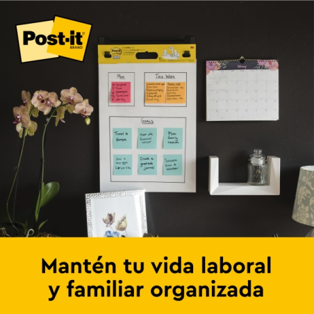 Notes Post-It Super Sticky - 180 notes de réunion - Rectangulaires - 635 x 762 mm - Blanc