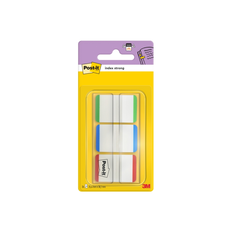 Distributeur d'index Post-It avec 66 marqueurs repositionnables - Forme rectangulaire - Couleurs assorties