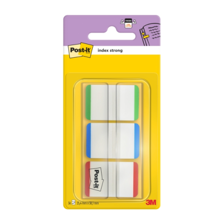 Distributeur d'index Post-It avec 66 marqueurs repositionnables - Forme rectangulaire - Couleurs assorties