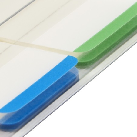 Distributeur d'index Post-It avec 66 marqueurs repositionnables - Forme rectangulaire - Couleurs assorties