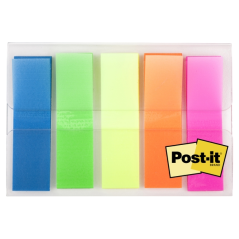 Distributeur d'index Post-It avec 100 marqueurs d'index repositionnables - Forme rectangulaire - Couleurs assorties