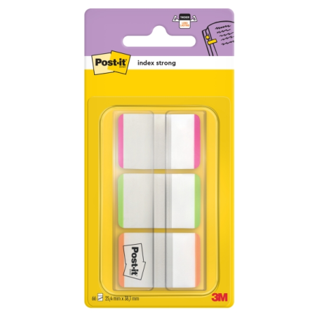 Distributeur d'index Post-It avec 66 marqueurs repositionnables - Forme rectangulaire - Couleurs assorties