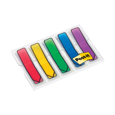 Distributeurs Post-It Index, lot de 4, avec 24 marqueurs index repositionnables - Forme rectangulaire - Couleurs assorties