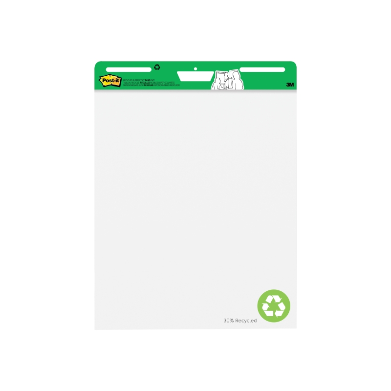 Bloc-notes Post-It Super Sticky (2) - 30 feuilles par bloc - Forme rectangulaire - 635 x 762 mm - Blanc