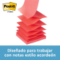 Distributeur Post-It Super Sticky Pro avec 1 bloc de 70 notes adhésives repositionnables Z-Notes - Zig-Zag - Couleurs assorties