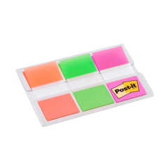 Distributeur d'index Post-It avec 60 marqueurs d'index repositionnables - Forme rectangulaire - Couleurs assorties