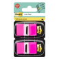 Distributeurs Post-It Index (lot de 2) avec 50 marqueurs repositionnables - 25,4 x 43,2 mm - Rose