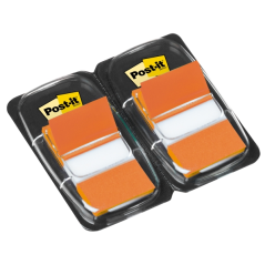 Lot de 2 distributeurs Post-It Index avec 50 marqueurs index repositionnables - Forme rectangulaire - Orange